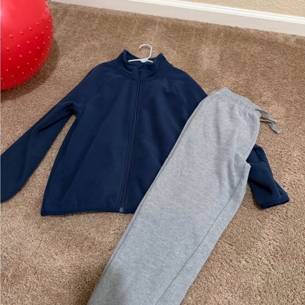Kids Navy and Gray Sweatpants Set
